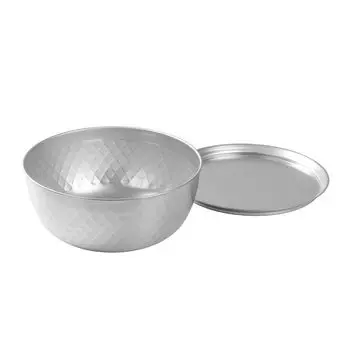 Pearl Metal Bowl 21cm Stainless Steel Made in Japan Diamond Cut Galaxy Embossed Bowl Plate 21cm Set [Amazon.co.jp Exclusive] AZ-5637 серебряный
