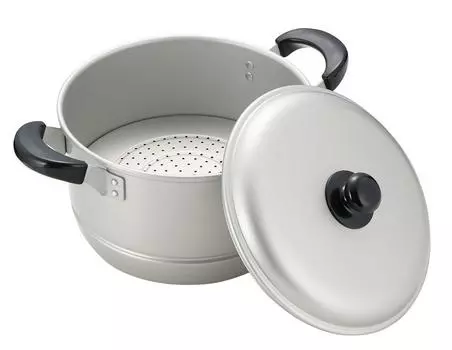 Pearl Metal Double Handed Steam with Pot For Gas Fire New Waco Trading Pot, Pot, Dual-Purpose Pot, 24cm, Lid, Only, Aluminum, Ceret, H-2415