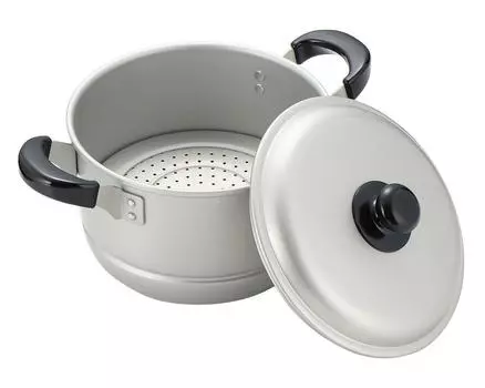 Перламутровый металлический двухручный паровой котел с горшком для газового огня, новый Waco Trading Pot, горшок, горшок двойного назначения, 20 см, крышка, только, алюминий, Ceret, H-2414 серебряный