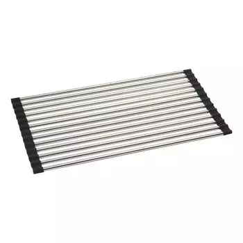 Pearl Metal Drainer Rack Pipe Sliding Folding Stainless Steel Over Sink Tableware Rolling Up Folding At Aqua HC-154 серебряный