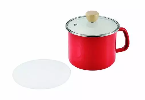 Pearl Metal Enamel Cookpot Deep 14cm Red IH Compatible Classo One-handed HB-5365