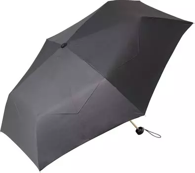 Pearl Metal Folding Umbrella 110cm Main Rib 55cm 6 Ribs Lightweight 160g Shape Memory Shape Stable Fabric Aluminum Type Manual Black Open/Close N-7677 чёрный