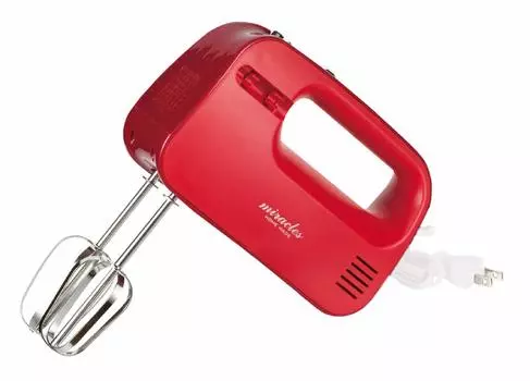 Pearl Metal Hand Mixer Whisk Red Width x Depth 19 x Height Electric Miracles Christmas Day Handmade Sweets Making 7.5 23.5cm (Including Beater) D-1129
