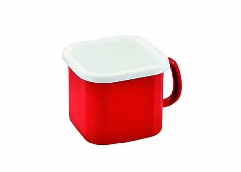 Pearl Metal HB-5362 Cook Pot, Square Shape, 4.7 inches (12 cm), Enamel, Induction Compatible, Can be Used as a Single Handed Pot, Storage Container, R