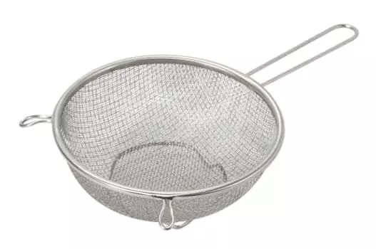 Pearl Metal HC-410 Double Mesh Strainer Colander, 7.1 inches (18 cm), Foot Included, Stainless Steel, Basis Line