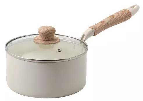 PEARL METAL IH Gas Heat Glass Lid PFOA PTFE Can be Used with Metal Ceramill Pot, One-handed Pot, 18cm, Deep, Ceramic-coated Interior, Compatible, белый