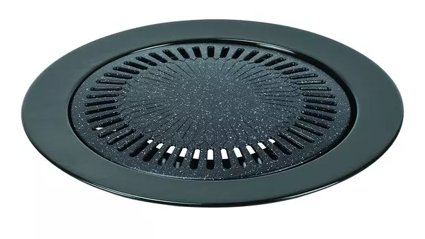 PEARL METAL Круглая кассетная печь Yakiniku Grill 33 см с мраморным покрытием Diamond Coat, только черная HB-6317 чёрный