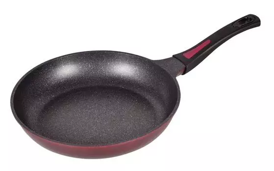 Pearl Metal Light Pot 28cm IH Compatible Deep Frying Pan Ultra Light Marble Stir-Fry HB-921 красный