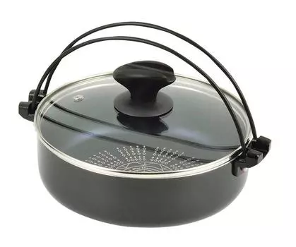 Pearl Metal НОВЫЙ роскошный синий Diamond Coat IH совместимый горшок Sukiyaki со стеклянной крышкой 20 см черный HB-3256