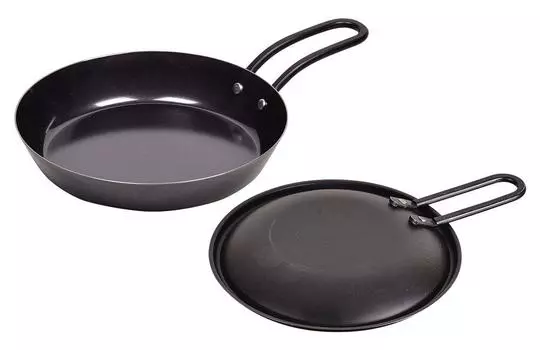 Pearl Metal One Hand Grill Pan 16cm with Lid Recipe Included IH Compatible Iron Rack Cooking Made in Japan HB-1602 чёрный