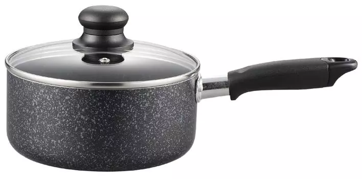 Pearl Metal One Hand Pot 18cm IH Compatible Gas Fire Compatible Glass Lid Marble Select HB-2723