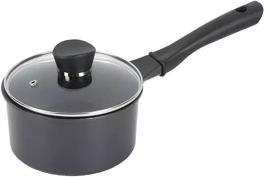 Pearl Metal One Hand Pot with Glass Lid 16cm Diamond Coat IH Compatible Castier HB-5997