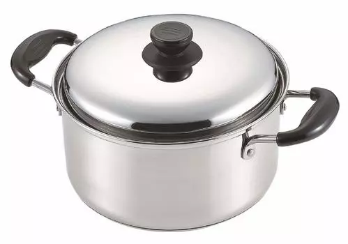 Pearl Metal pot 20cm bottom Gratia Two-handed 3-layer HB-5105 серебряный