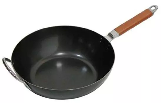 Кастрюля Pearl Metal 30 см с ручкой, совместимая с IH, чугунная сковорода Deep Brason, сделано в Японии, для жарки при постоянном помешивании H-8154 чёрный