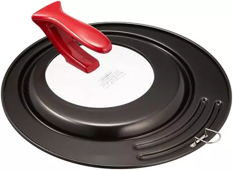 Pearl Metal Rosso Black Stand Pan Cover with Silicone Processed Window for 24~28cm PHB-2637