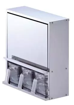 Pearl Metal Seasoning Rack Cabinet Stocker with 3 Stainless Steel Made in Japan Made in Japan HB-1777