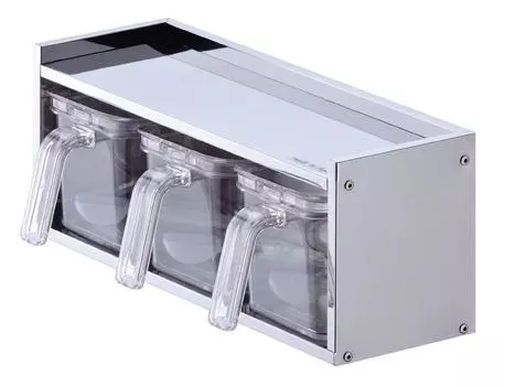 Pearl Metal Seasoning Rack Stocker with 3 Stainless Steel Made in Japan HB-1779