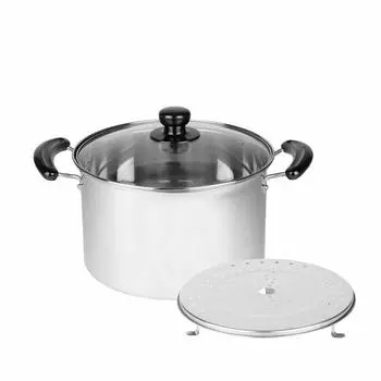Pearl Metal steaming with glass pot IH stainless steel NEW Danran Two-handed pot, pot, dual-purpose pot, 26cm, lid, compatible, H-5873 [IH compatible] золотой