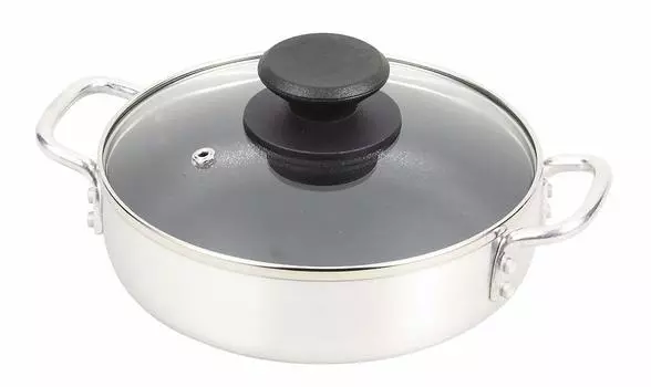 Pearl Metal Tabletop Pot 18cm with Glass Lid Diamond Coated Inside Table Top HB-4706