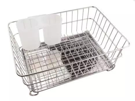 Pearl Metal Tableware Drainer Basket Mini Sliding Type with Tray Stainless Steel Alphage H-9543