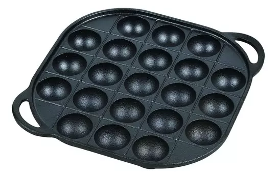 Pearl Metal Takoyaki Plate 21 Holes Cast Iron Gas Fire Only Sprout HB-6218