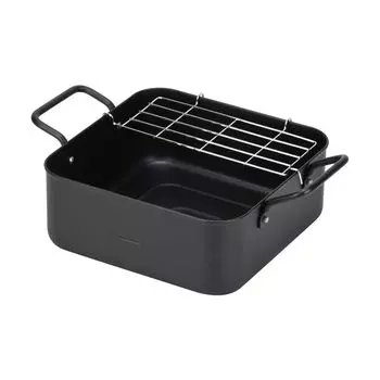 Pearl Metal Tempura Pot 20cm Square Square IH Compatible Widely Usable Black Ryomiya HC-244
