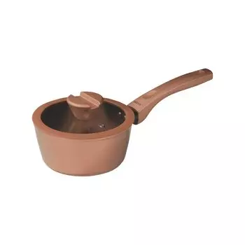 PEARL METAL VISIONS One Hand IH со стеклянным покрытием GOLD Кастрюля, кастрюля, сотейник, 16 см, совместимая, крышка, CP-8807 золотой