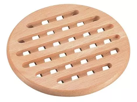Pearl Metal Waco Trading Wooden Trivet Pot Holder Round Outer Diameter 20 x Height Flare 1.5cm H-3658