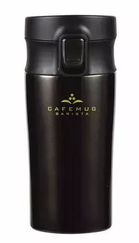 Pearl Metal Water Bottle 400ml Direct Drinking Black Tumbler One Touch Cafe Mug Barista HB-4535 чёрный