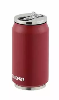 Pearl Metal Water Bottle Straw Mug 320ml Red Cold Storage Kancool One-Touch HB-5796 красный