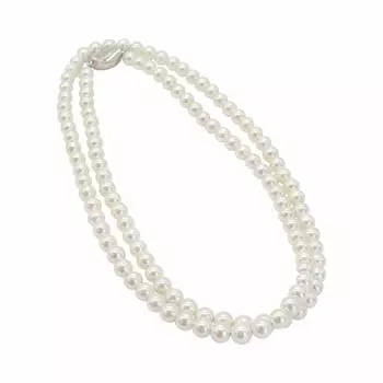 Pearl Necklace 7mm 80cm White with Case Shell Pearl Pearl Wedding Ceremony Graduation Ceremony Entrance Ceremony Flower Bead Grade Natural Shell