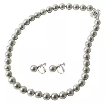Pearl Necklace in Flower Large Pearl Necklace of Pearl Earrings Pearl Wedding Graduation Entrance Ceremony Accessories Flower 42cm 45cm White Gray