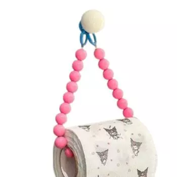 Pearl Toilet Paper Holder INS Dopamine Paper Hanger Rack Hanging Beaded Tissue Holder for Home