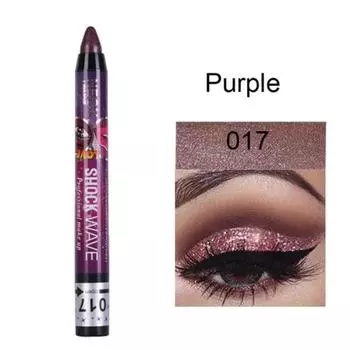 Pearlescent Eyeshadow Lipstick Pencil Waterproof Glitter Matte Makeup Pigment Silkworm Pen 2 in 1, 17 17, 1 piece