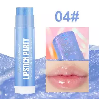 Pearlescent Lipstick Mirror Water Solid Lip Glaze Lasting Moisturizer Non-Stick Cup Glitter Shiny Jelly Lip Balm Lip Care Makeup 4.7g