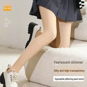 Pearlescent Stockings: Double-Layer, Bare-Leg Look, Autumn/Winter Leggings, Plus Velvet, Thickened Women s Pantyhose. 720-needle lint-free upgraded version