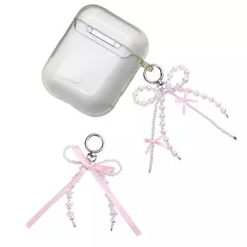 Брелоки с жемчугом и бисером в виде банта, симпатичная подвеска в виде бабочки, брелок для ключей, цветной шнурок для телефона, многофункциональные аксессуары T1