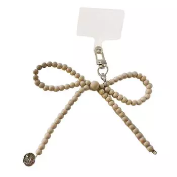 Pearls Beaded Bowknot Pendant Phone Charm Hanging Rope Sweet Phone Chain Strap Decoration Lanyards Keychain Accessories кофейный