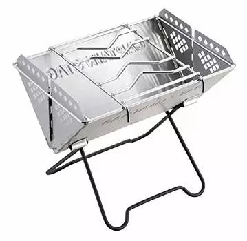 Печь-барбекю Captain Stag UG-47, гриль, подставка для костра, V-образная, умный гриль, мини, нержавеющая сталь, в комплекте сумка для хранения