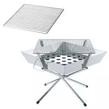 Печь-барбекю Uniflame Fire Grill Fire Grill Heavy Roastl, набор из 2 предметов 683040 683118 и серебряный