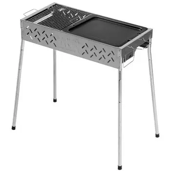 Печь для барбекю с регулируемой высотой, ширина 67 см, набор из 19 предметов, печь для барбекю на открытом воздухе, для кемпинга ENDLESS-BASS 45800001(78227)