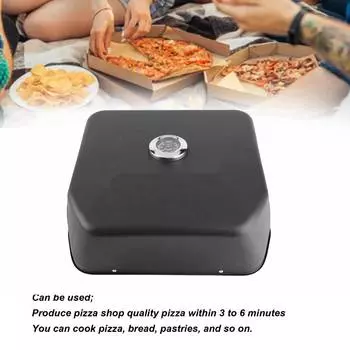Печь для пиццы Pizza Maker Grill Top Pizza Oven Водонепроницаемая многофункциональная пицца-машина с термометром для пикника на открытом воздухе, черная