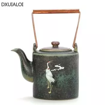 Печь для заваривания чайника, превращенная в кран, керамический ретро-чайник Chengxiang, керамическая посуда, медная ручка, замоченный чайник, домашний декор, чай Kung Fu