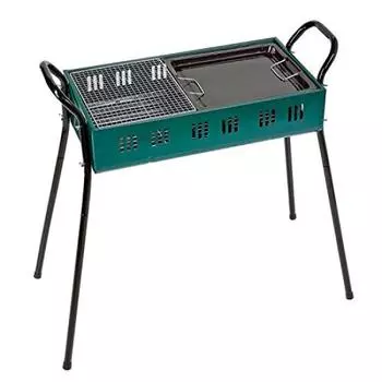 Печь-гриль из чугуна с двухсторонней решеткой для барбекю на 4-5 человек