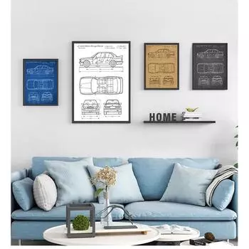 Печать, чертеж, идея для подарка, настенные украшения, автомобиль E30 M3, художественное произведение, автомобильное настенное искусство, транспортный плакат, декор комнаты, без рамки 21*30cm