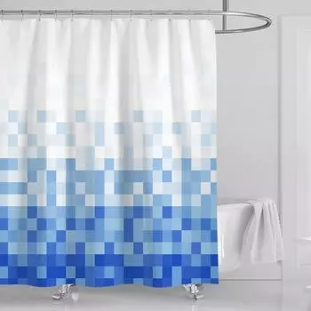 Печать Градиентные Цвета Шторки для Душа Водонепроницаемые Плотные Шторки для Ванной Комнаты Ванны Большие Широкие Покрытия для Купания с Крючками 150x180cm
