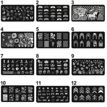 Печать изображений на ногтях, польский штамп, скребок, штамп, маникюр, шаблон «сделай сам» 4