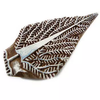 Печать изобразительного искусства деревянного штампа в форме листа на настенной бумаге, рисующая блок Индии 4.5 x 2 x 1 Inches