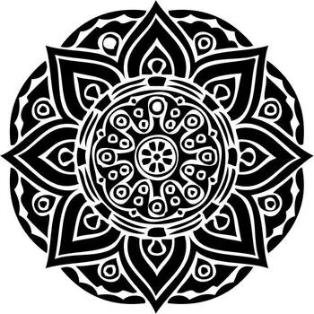 Печать карт с цветочным рисунком мандалы Круглые деревянные резиновые штампы-2 2 Inch коричневый