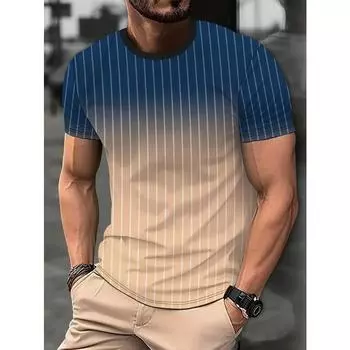 Печать летних мужских футболок с круглым вырезом, повседневных футболок с коротким рукавом, модных тенденций уличной моды, мужских топов S
